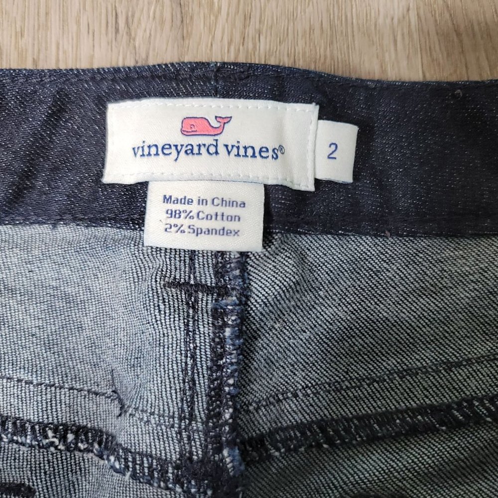 vineyard vines dark wash straight skinny jeans size 2 - Picture 3 of 3